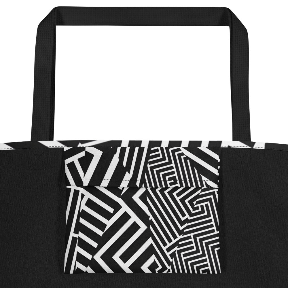 Dazzle Black And White Geometric Tote bag LARGE