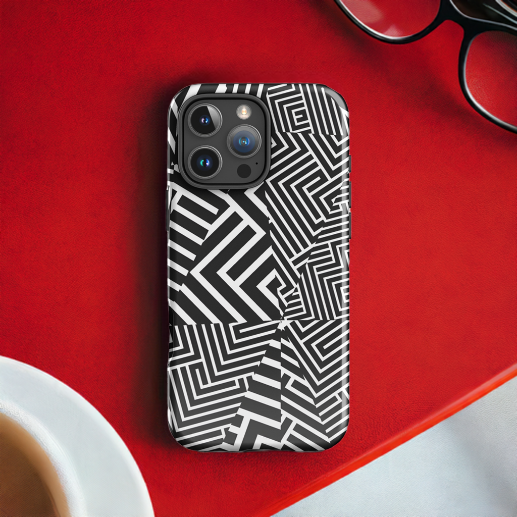 Dazzle Black And White Geometric Tough Case for iPhone®