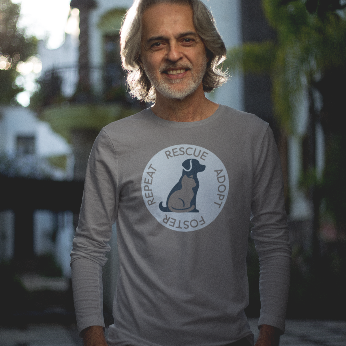 Rescue Adopt Foster Repeat Unisex Long Sleeve Tee