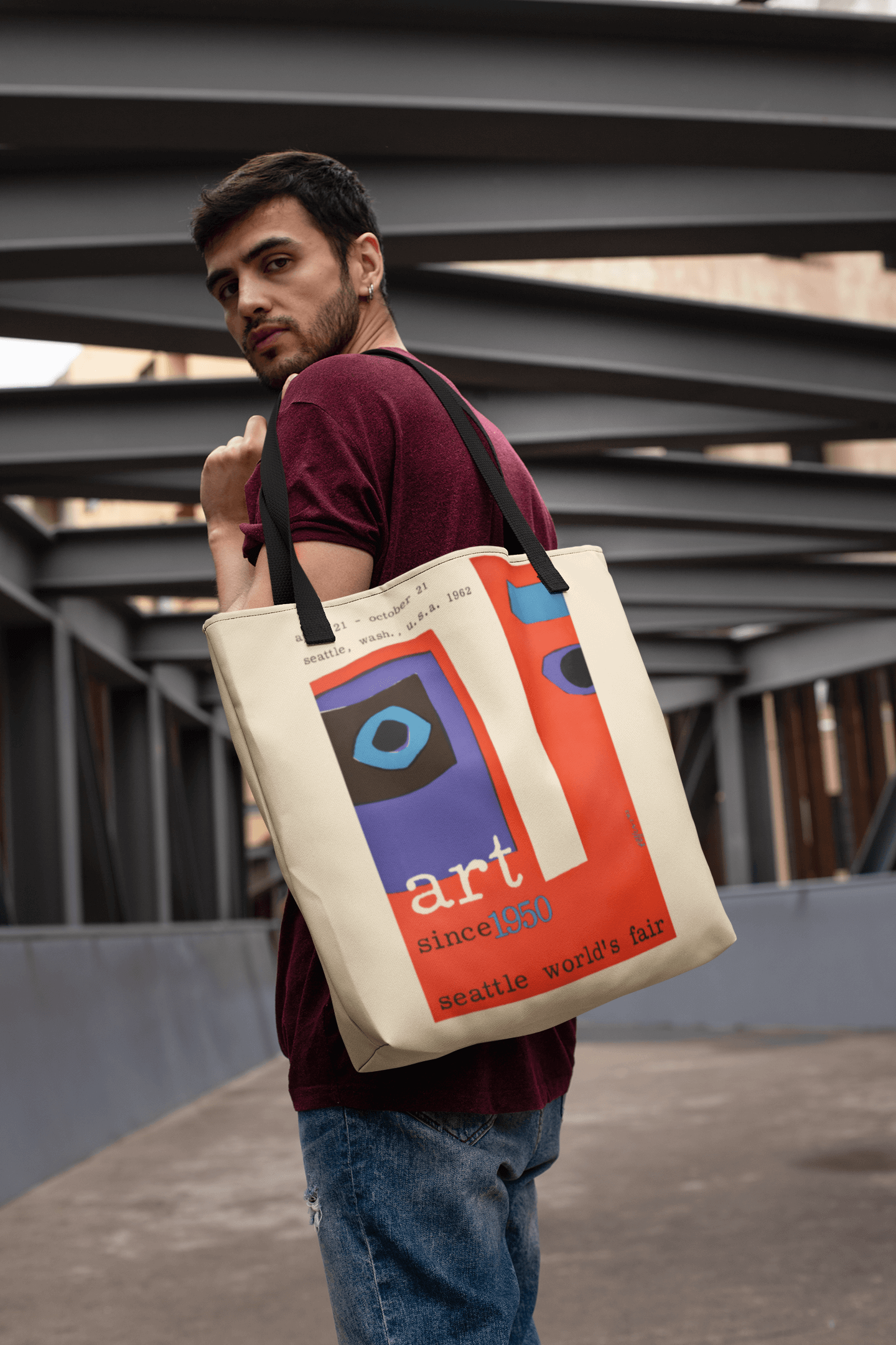 1962 Seattle World's Fair Tote Bag LARGE