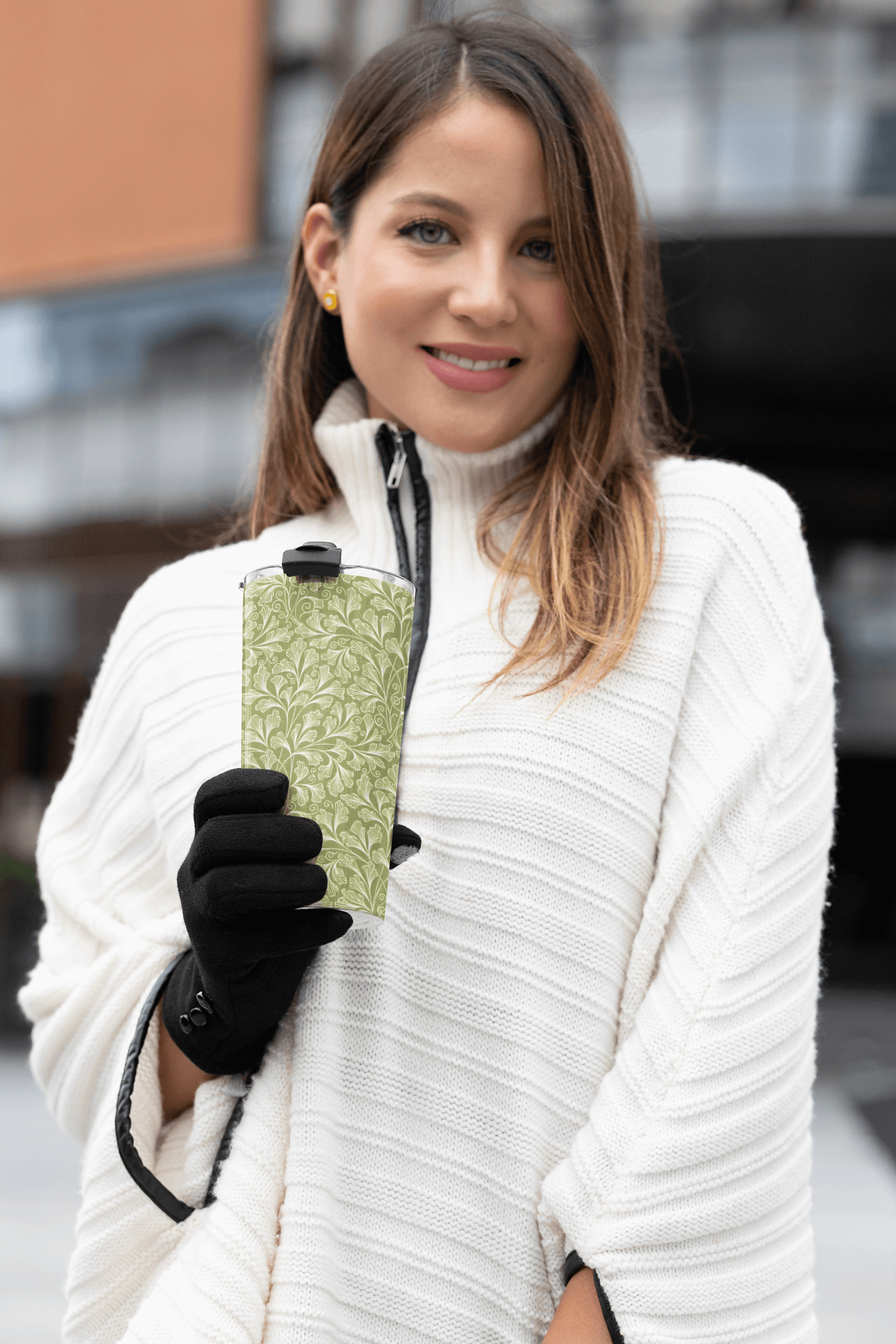 20 oz Insulated Tumbler with Green Floral Vintage Book Print