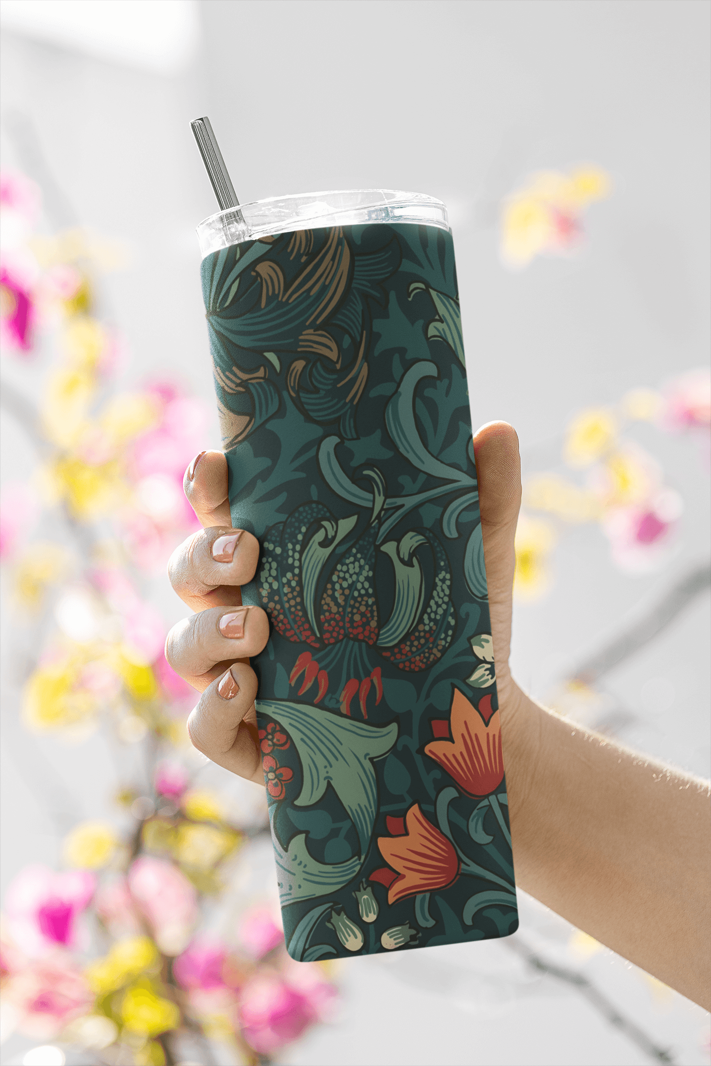 William Morris Golden Lily Floral Stainless steel tumbler