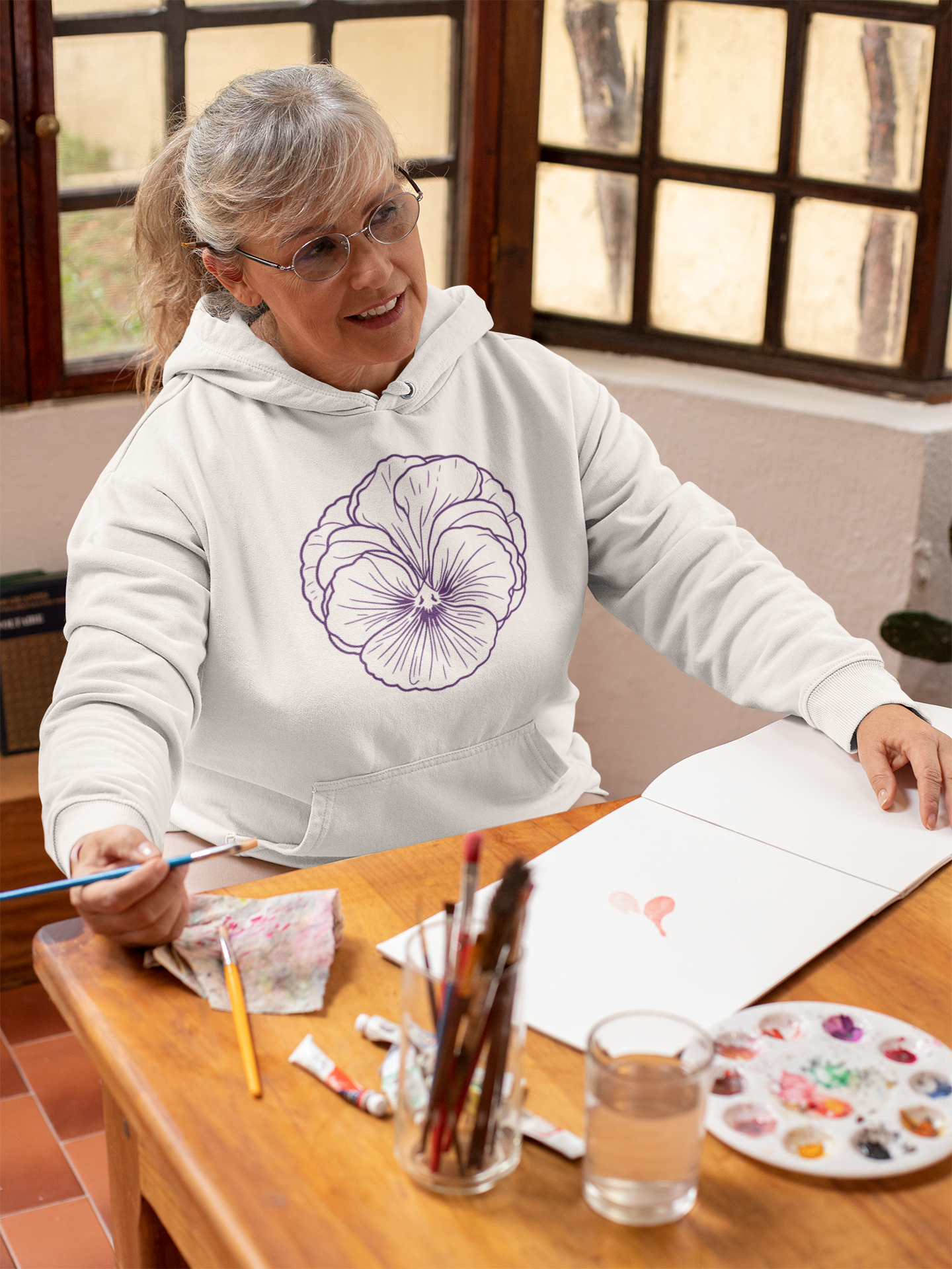 Pansy Botanical Design Unisex Hoodie