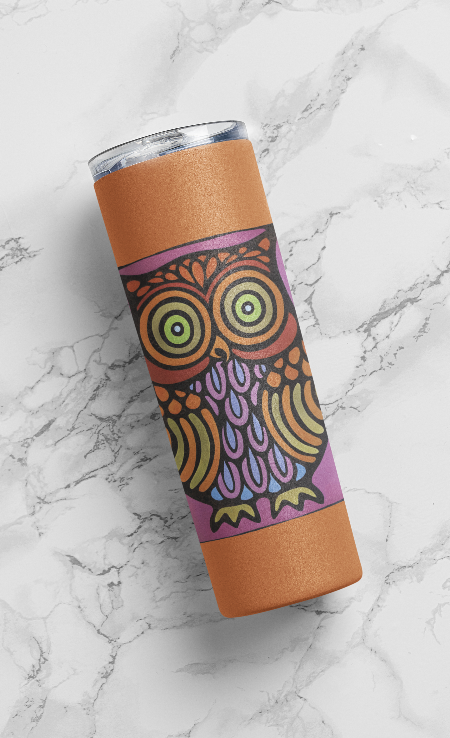 Mid Century Modern Owl Stainless steel tumbler