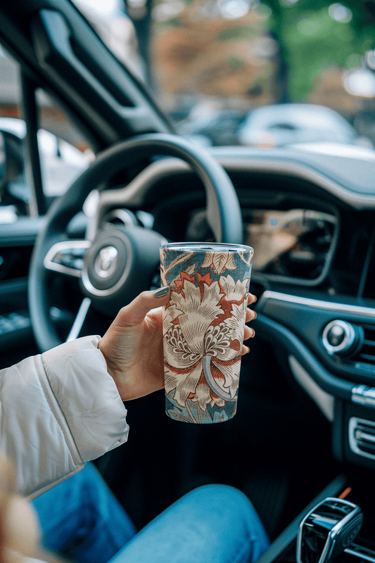 William Morris' Honeysuckle Floral Print Tapered stainless steel tumbler