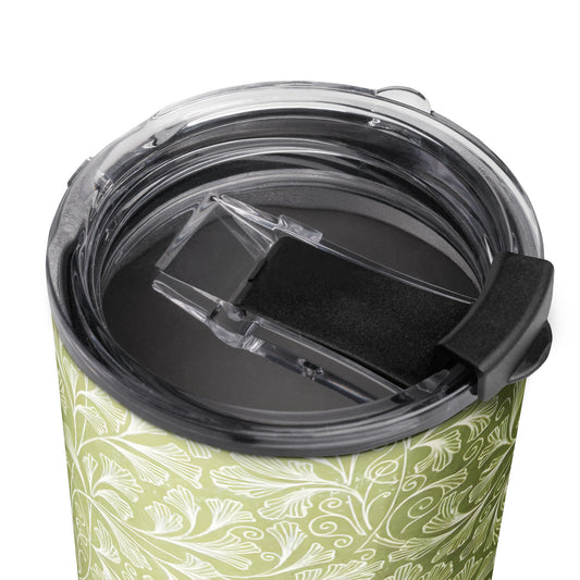 20 oz Insulated Tumbler with Green Floral Vintage Book Print