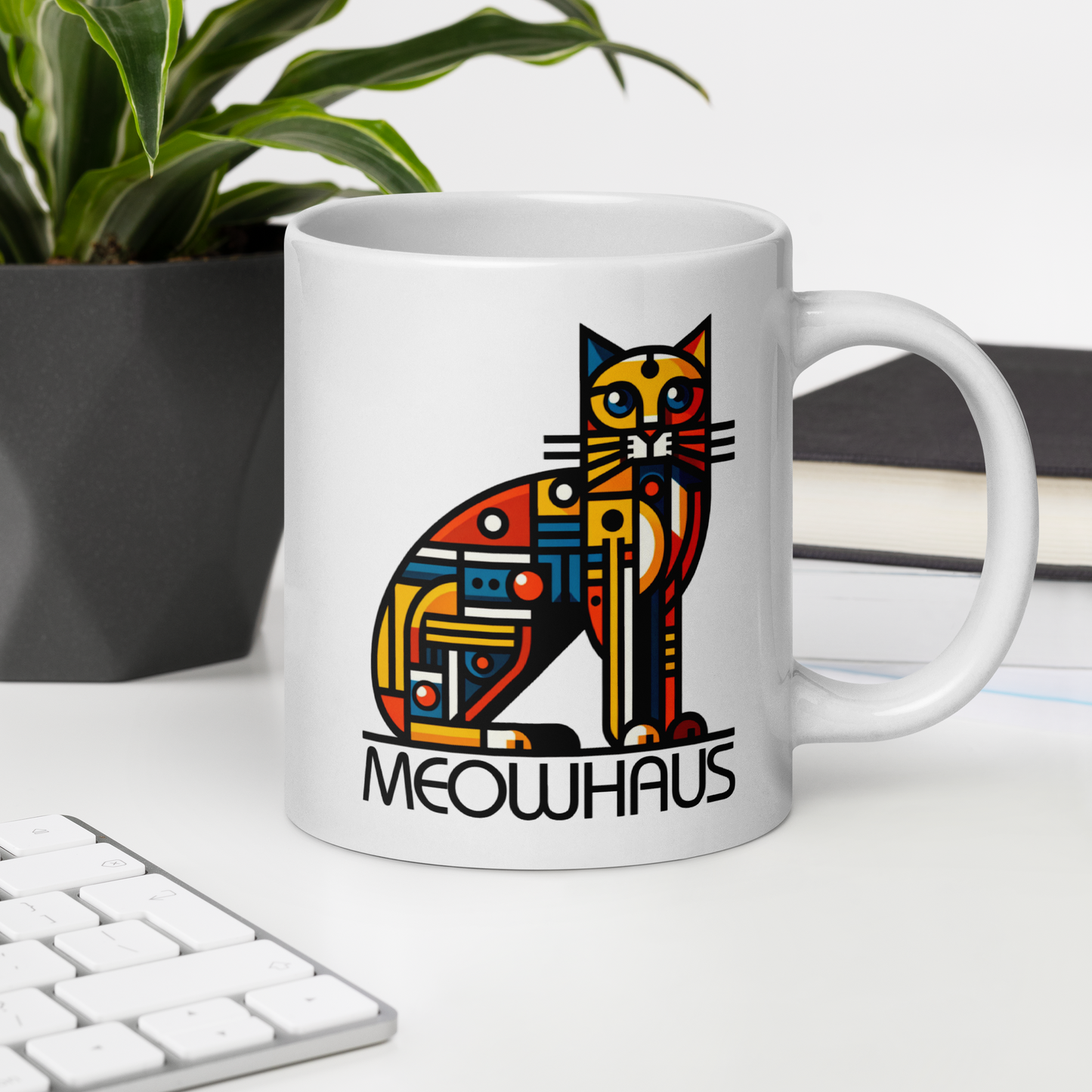 Meowhaus White glossy mug